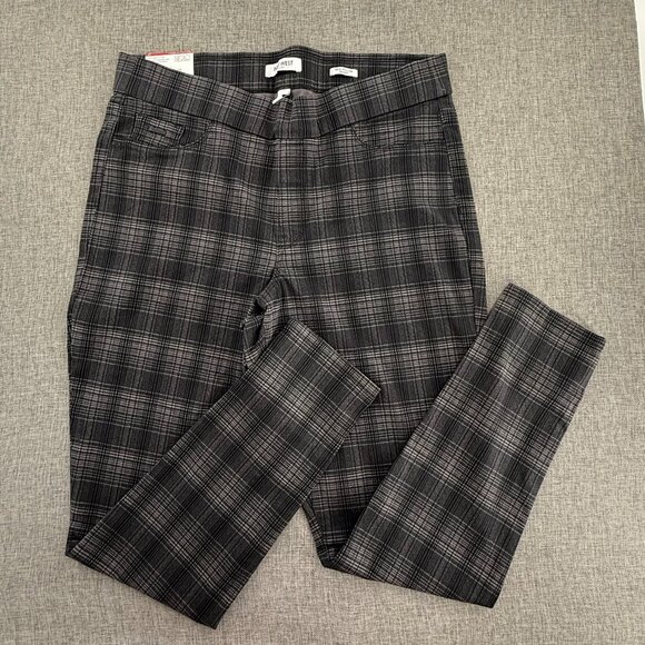 NEW! Nine West Heidi Pull On Pants Skinny 14 MSRP $59.50 Black & Gray Cotton Ble - Picture 3 of 14